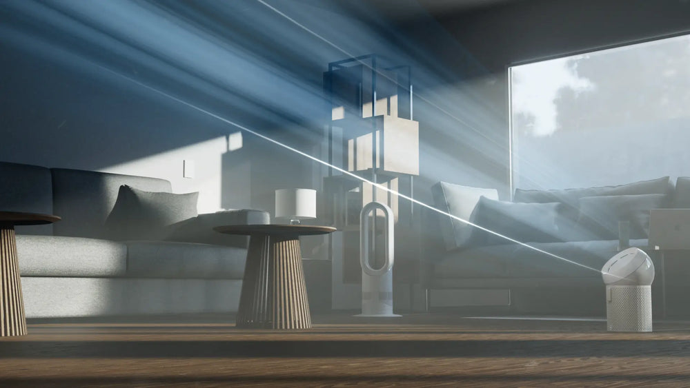 Sunlight and airflow moving through a modern living room