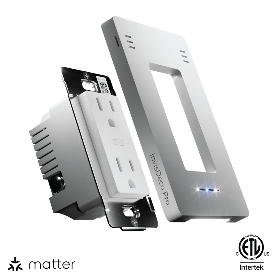 InvisOutlet Pro outlet, in-wall module and faceplate